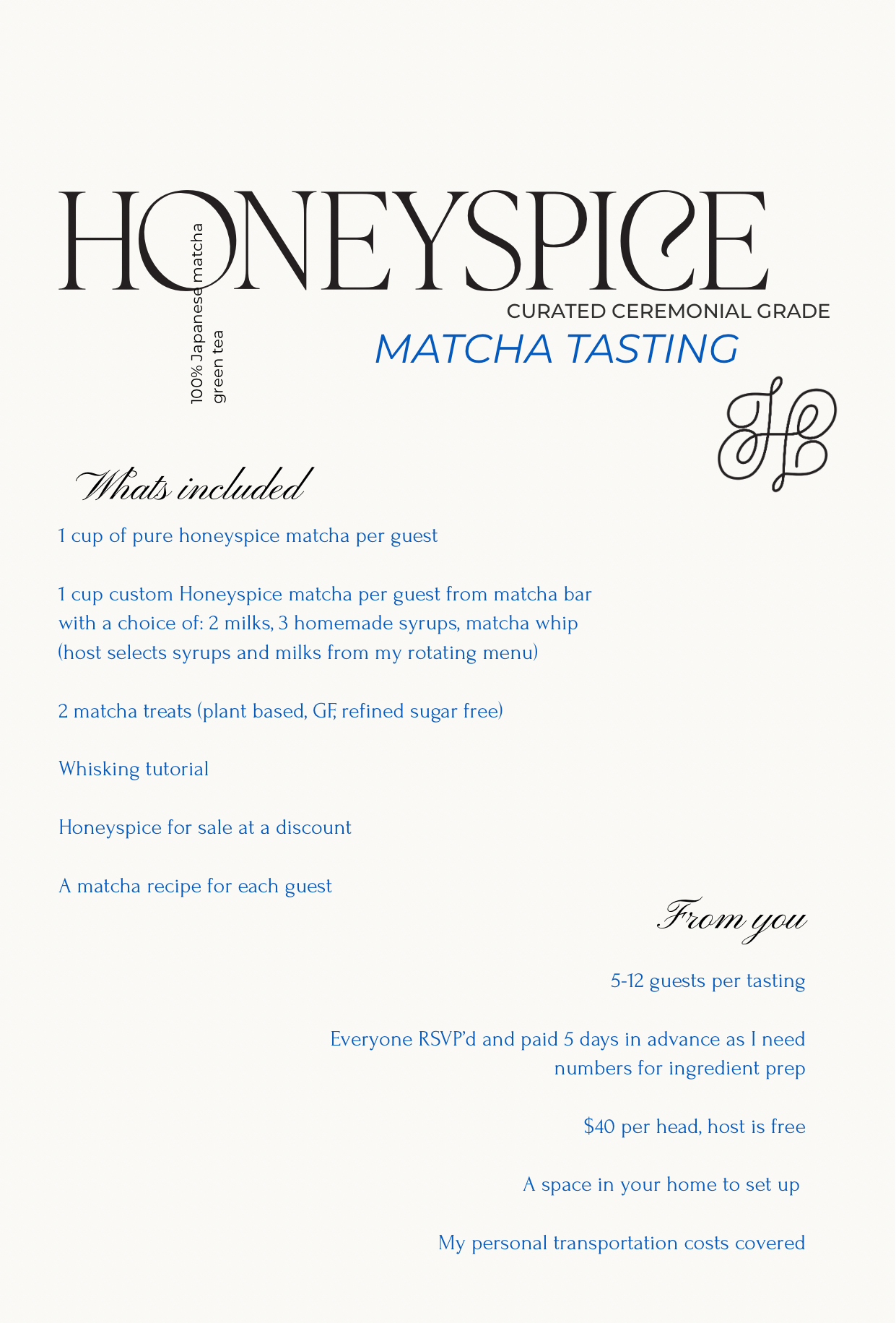 Private matcha tasting